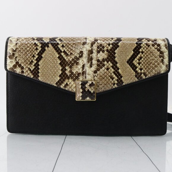 Valentino Embossed Python Flap Bag - Picture 1 of 9